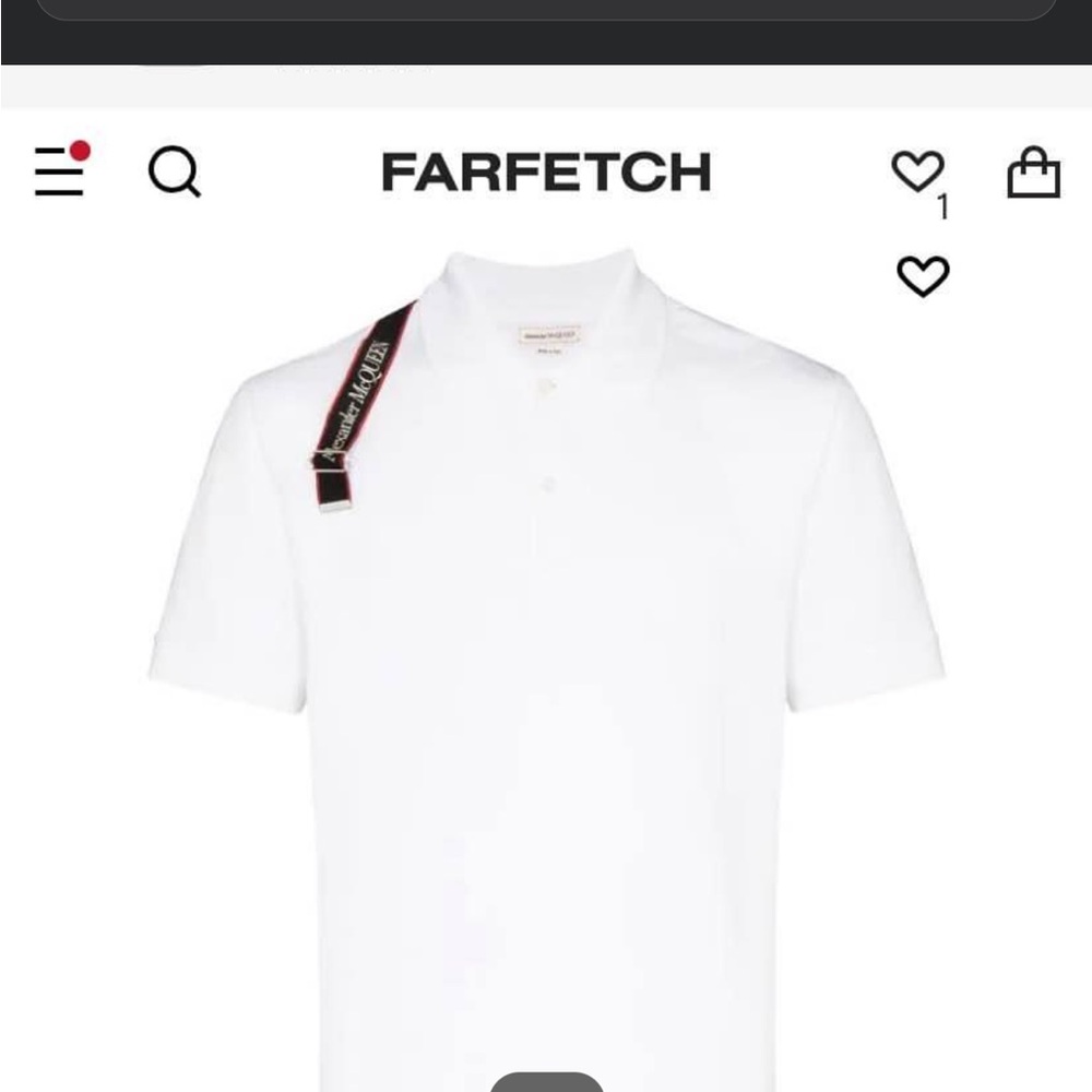 Prada White Polo Shirt with Black Strap Detail